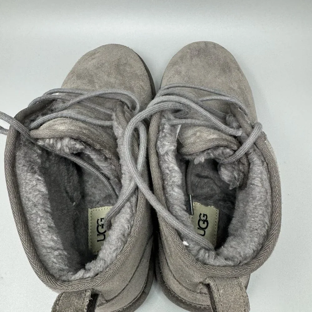UGG NEUMEL Charcoal SUEDE SHEEPSKIN CASUAL ANKLE MEN'S BOOTS SIZE US 10